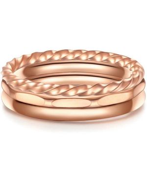 Eastside Fingerring Roségold, Aus Edelstahl - Braun