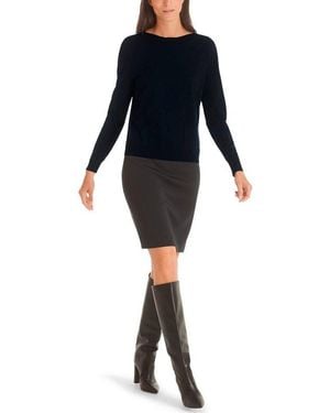 Marc Cain Rundhalspullover "Collection Essential" Premium Damenmode Pullover "Rethink Together" - Schwarz