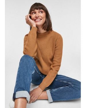 S.oliver Longpullover Strickpullover Strickpulli Mit Stehkragen - Blau