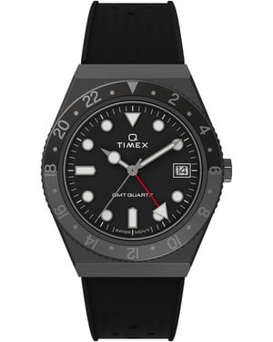 Timex Quarzuhr Q GMT, (1-tlg., a set – not applicable to this product), Analoge Uhr - Schwarz