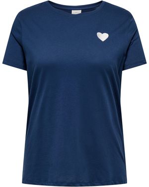 Only Carmakoma Kurzarmshirt CARNINNA LIFE /S O-NECK REG TEE JRS BS - Blau