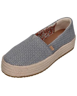 TOMS Valencia Espadrille Niagara Mist Chambray Dot - Grau