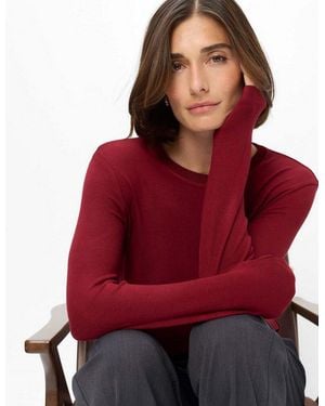 Brax Kurzarmshirt Style Carina L Jersey: Langarmshirt Im Viskosemix - Rot