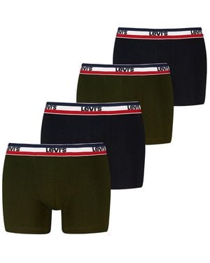 Levi's Boxershorts Levis Repeat Spw Logo Boxer Brief (4Er Pack) Mit Gestreiftem Logobund, Ohne Eingriff - Schwarz