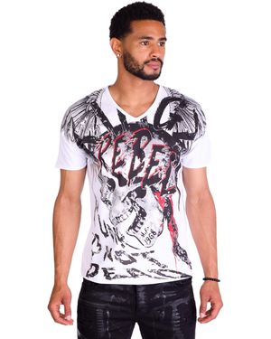 KINGZ Rebel Totenkopf T-Shirt - Weiß