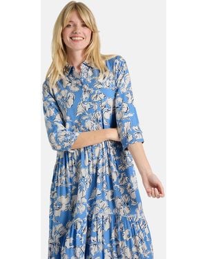LIEBLINGSSTÜCK Sommerkleid RorabethL mit Hemblusenkragen, 3/4-Ärmel - Blau