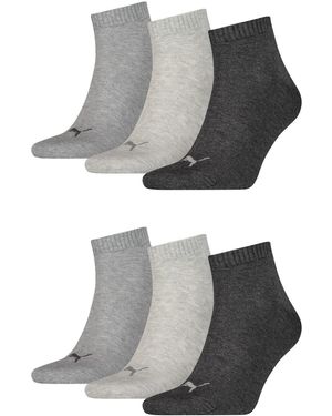 PUMA Quarter Socken Sportsocken im 6er Pack - Grau