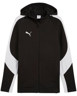 PUMA Sweatjacke Teamevostripe Kapuzenjacke Baumwolle - Schwarz