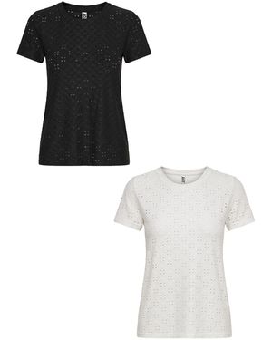 Jacqueline De Yong 2er-Set Kurzarm Rundhals T-Shirt (2-tlg) JDYCATHINKA /S TAG TOP JRS NOOS - Schwarz