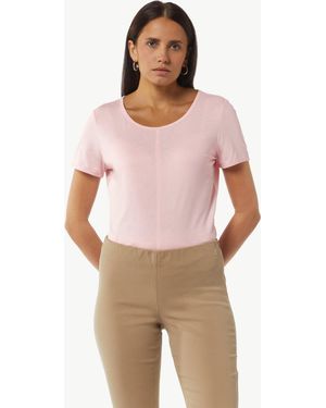 comma casual identity Kurzarmshirt T-Shirt aus Baumwollmix mit Naht-Detail Teilungsnaht - Mehrfarbig