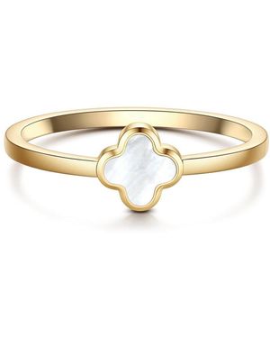 Glanzstücke München Fingerring Kleeblatt Gelbgold - Mehrfarbig