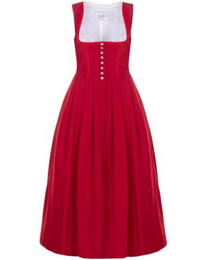 Trachten Stoiber Dirndl Bedienungsdirndl Gudrun lang - Rot