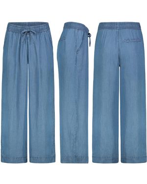 Sublevel Chinos Sommerliche Schlupfhose aus Denim mit weitem Bein Freizeit Hose - Blau