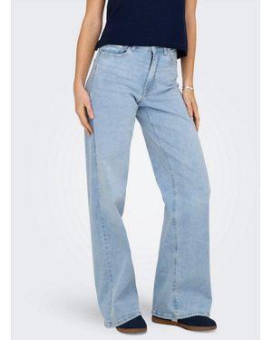 Jdy High-Waist-Jeans Felina-Fina Hw Wide Jns Lbd Dnm Noos - Blau