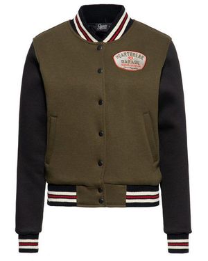 Queen Kerosin Collegejacke Heartbreak Garage (1-St) Mit Innenfutter - Grün