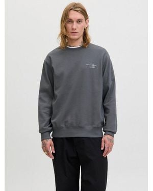Jack & Jones Sweatshirt Jprblachad Branding Sweat Crew Neck Ln - Grau