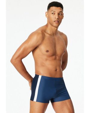 Schiesser Badepants Ocean Swim Bund Mit Kordel Und Seitliche Kontraststreifen - Blau