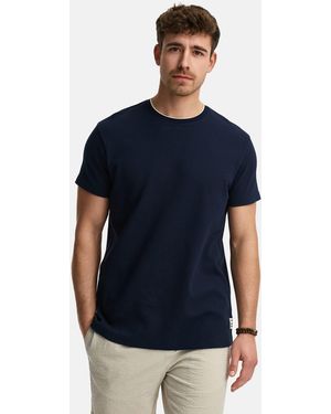 INDICODE T-Shirt INSandt mit strukturierter Oberfläche als Layering-Piece - Blau