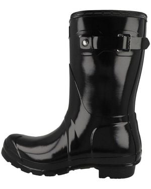 HUNTER Original Short Gloss Boot Damen Gummistiefel - Schwarz