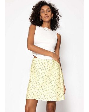 SassyClassy Minirock Femininer Rock Mit Floralem Muster Für Damen Süßer Rock Mit Blumenprint - Mettallic
