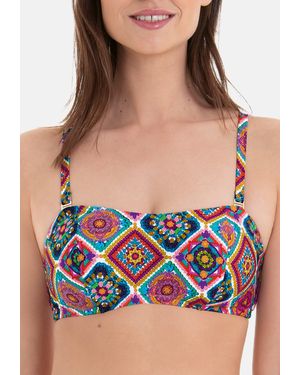 Rosa Faia Bügel-- Crochet Flower - Blau