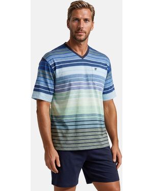 Hajo Pyjama Klima Komfort (Set, 2 tlg) Schlafanzug - Blau