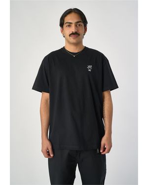 CLEPTOMANICX T-Shirt Sketch Gull mit lockerem Schnitt - Schwarz