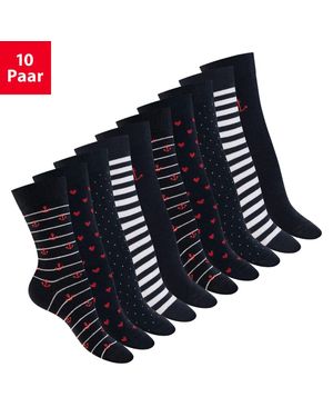 celodoro Basicsocken Süße Eco Socken mit Motiv (10 Paar) Regenerative Baumwolle - Blau