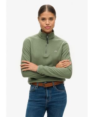 Superdry Fleecepullover POLAR FLEECE HALF ZIP - Grün