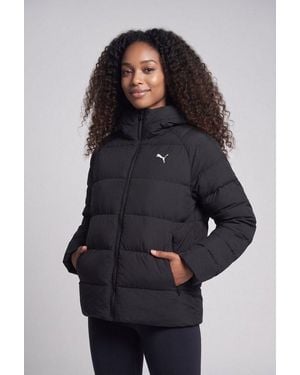 PUMA Winterjacke Mono Hooded Jacket Mit Kuscheliger Kapuze, Wasserabweisend - Schwarz