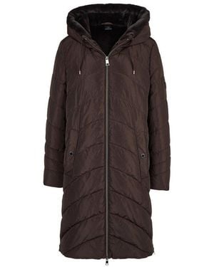 BARBARA LEBEK Steppmantel Warmer Wintermantel Damen Mit Webpelz - Braun