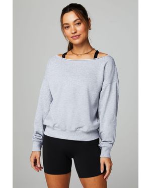 Fabletics Sweatshirt Year Round Terry (1-tlg) aus recycelten Materialien - Grau