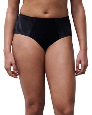 Chantelle Slip Glaze Grafisches Gewebe Mit Matten Und Schimmernden Kontrasten - Blau