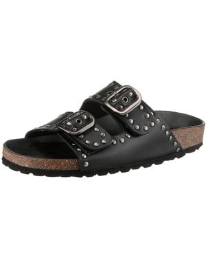 Verbenas Randell Napa Tachas Pantolette Sommerschuh, Hausschuh, Strandschuh Mit Nietenverzierung - Schwarz