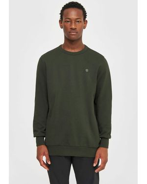 Knowledge Cotton Sweatshirt im cleanen Look - Grün
