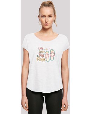 F4NT4STIC Shirt Life Is Better In Flip Flops Premium Qualität - Weiß