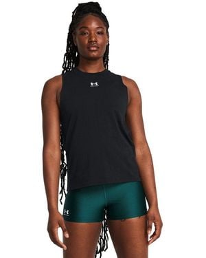 Under Armour Trainingstop Ua Rival Muscle Tank Ärmelloses Design, Mit Logodruck - Schwarz