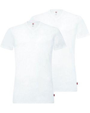 Levi's Unterziehshirt V-Neck Cotton Stretch T-Shirts (2-St) Mit V-Ausschnitt - Schwarz