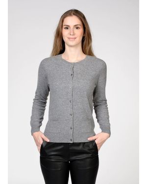 IN LINEA Strickjacke NOS Cardigan, Rundhals, 812 FLANELL MEL. - Grau