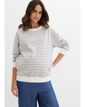 bonprix Umstandsshirt Für Schwangerschaft Und Stillzeit, Mit Leicht Angerauter Innenseite - Weiß