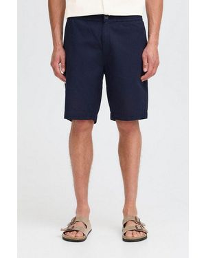 Solid Leinenhose Sdlinus Bequeme Leinenshorts - Blau