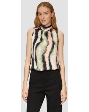 S.oliver Blusentop Bluse Blusentop Aus Jacquard Mit Schluppe - Weiß