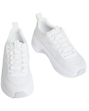 Calvin Klein Chunky Run Ckstripe Lup Sp Kn Plateausneaker Chunky-Sneaker, Halbschuh, Schnürer Mit Logoschriftzug - Weiß