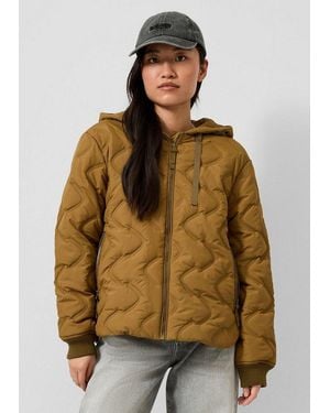 QS Funktionsjacke Outdoor-Jacke Wattierte Jacke Mit Geprägtem Muster - Natur