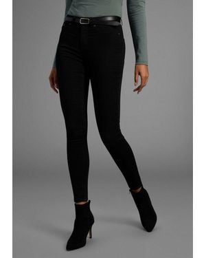 Arizona Skinny-Fit-Jeans Ultra Stretch Extra-Eng Geschnittene Beinform, Modische Used-Waschung - Schwarz
