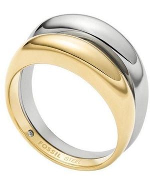 Fossil Fingerring Schmuck Geschenk Edelstahl Ellis - Schwarz