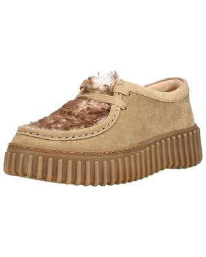 Clarks Halbschuhe Veloursleder Schnürschuh - Natur