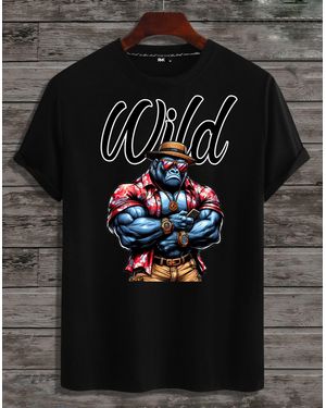 Rmk - T-Shirt Gorilla Gym Fitness Muskel aus Baumwolle - Schwarz