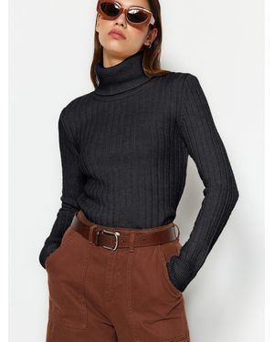Trendyol Strickpullover (1-tlg) Plain/ohne Details - Blau