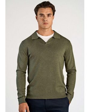 Lindbergh Strickpullover Mit Polokragen Und Mit Viskose - Grün